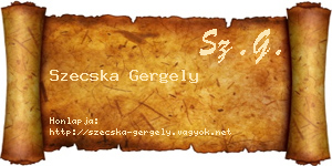 Szecska Gergely névjegykártya